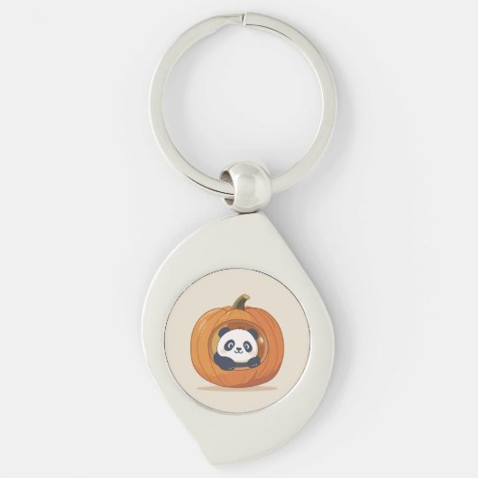 かわいいハロウィンのカボチャパンダ キーホルダー (正面)