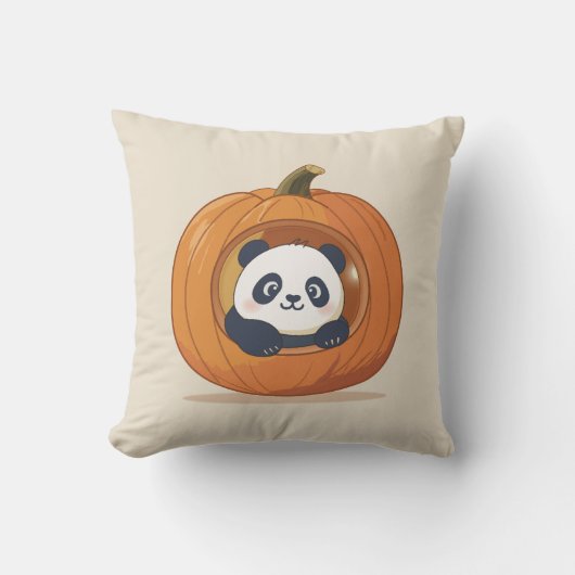 かわいいハロウィンのカボチャパンダ クッション (正面)