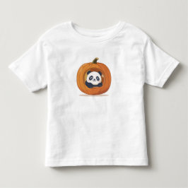 かわいいハロウィンのカボチャパンダ トドラーTシャツ