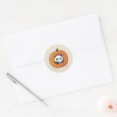 かわいいハロウィンのカボチャパンダ ラウンドシール (封筒)