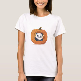 かわいいハロウィンのカボチャパンダ Tシャツ
