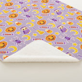 かわいいハロウィンのカボチャフクロウのくもの星パターン シェルパブランケット (3/4)