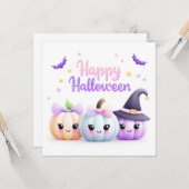 かわいいハロウィンのカボチャ カード (正面/裏面インサイチュ)