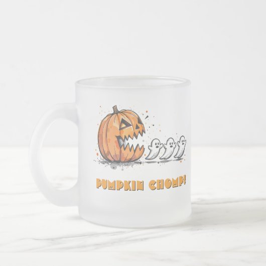 かわいいハロウィンのカボチャ フロストグラスマグカップ (左)
