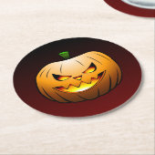かわいいハロウィンのカボチャ ラウンドペーパーコースター (アングル)