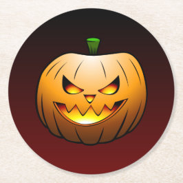 かわいいハロウィンのカボチャ ラウンドペーパーコースター