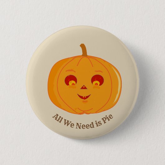 かわいいハロウィンのカボチャ 缶バッジ (正面)