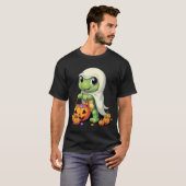 かわいいハロウィンのカメの幽霊とお菓子（4） Tシャツ (正面フル)