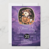 かわいいハロウィンのガチョウの誕生日パーティー 招待状 (正面)