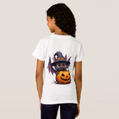 かわいいハロウィンのコウモリのカボチャの魔女の帽子 🎃 Tシャツ (裏面フル)