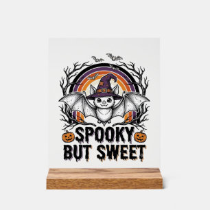 かわいいハロウィンのコウモリの古風な彫刻の怖いTシャツ アクリルサイン
