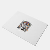 かわいいハロウィンのコウモリの古風な彫刻の怖いTシャツ ドアマット (アングル)