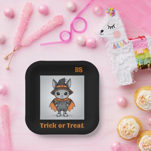 かわいいハロウィンのコウモリの変装 | お祭り気分 ペーパープレート (パーティー)