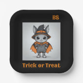 かわいいハロウィンのコウモリの変装 | お祭り気分 ペーパープレート (正面)