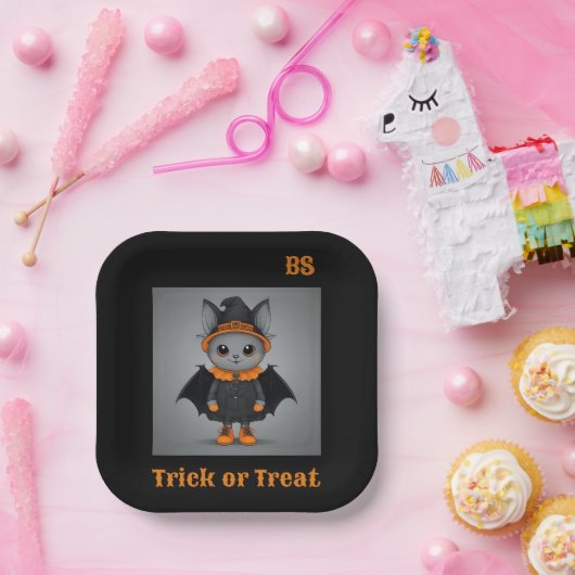 かわいいハロウィンのコウモリの変装 | お祭り気分 ペーパープレート (パーティー)