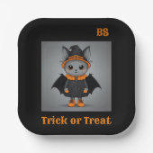 かわいいハロウィンのコウモリの変装 | お祭り気分 ペーパープレート (正面)