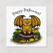 かわいいハロウィンのコウモリ エンクロージャーカード (正面)