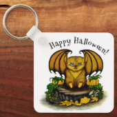 かわいいハロウィンのコウモリ キーホルダー (正面)