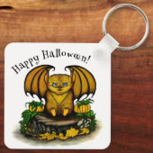 かわいいハロウィンのコウモリ キーホルダー (裏面)