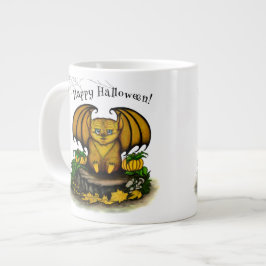 かわいいハロウィンのコウモリ ジャンボコーヒーマグカップ
