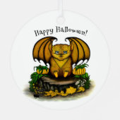 かわいいハロウィンのコウモリ メタルオーナメント (裏面)