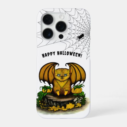 かわいいハロウィンのコウモリ iPhoneケース (裏面)