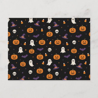 かわいいハロウィンのシームレスパターンポストカード ポストカード