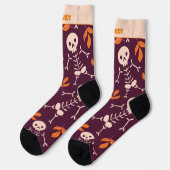 かわいいハロウィンのスケルトン ソックス (左)