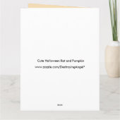 かわいいハロウィンのネズミとカボチャのカスタム カード (裏面)