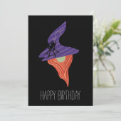 かわいいハロウィンのノームクモ幸せな誕生日 カード (スタンド正面)