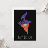 かわいいハロウィンのノームクモ幸せな誕生日 カード (正面/裏面インサイチュ)