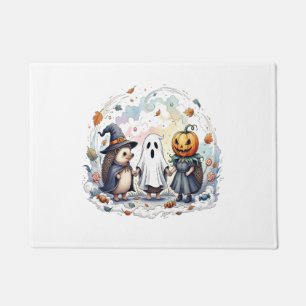 かわいいハロウィンのハリネズミの仮装 ドアマット