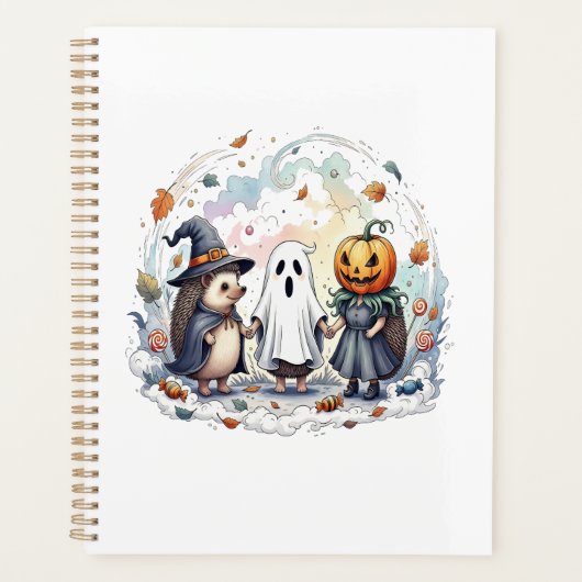かわいいハロウィンのハリネズミの仮装 プランナー手帳 (正面)