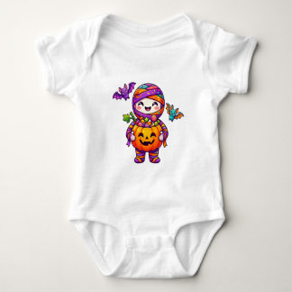 かわいいハロウィンのパンプキンジョイ ベビーボディスーツ