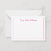 かわいいハロウィンのピンクの女の子の幽霊と花 ノートカード (裏面)