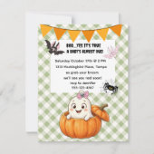 かわいいハロウィンのベビーシャワーデジタルダウンロード 招待状 (正面)