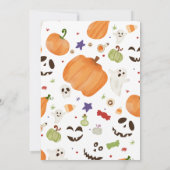 かわいいハロウィンのベビーシャワー 招待状 (裏面)