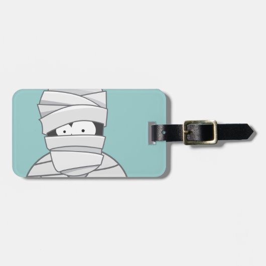 かわいいハロウィンのミイラのPersonalizableの荷物のラベル ラゲッジタグ (正面横)