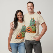 かわいいハロウィンのモンスターとパンプキンの友達 Tシャツ (ユニセックス)