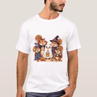 かわいいハロウィンのリス コスチューム トリック・オア・トリート Tシャツ