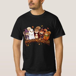 かわいいハロウィンのリス コスチューム 秋のTシャツ Tシャツ