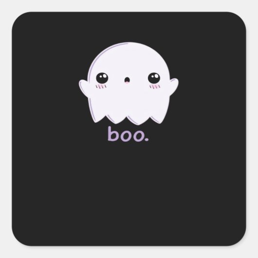 かわいいハロウィンのリトルブー スクエアシール (正面)