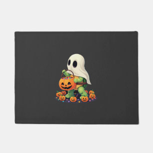 かわいいハロウィンの亀の幽霊とキャンディ(2) ドアマット