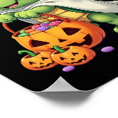 かわいいハロウィンの亀の幽霊とキャンディ(4) ポスター (角)