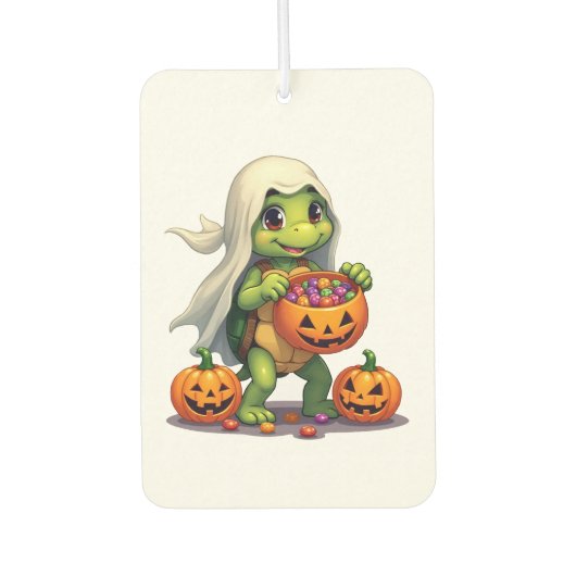 かわいいハロウィンの亀の幽霊とキャンディ (8) カーエアーフレッシュナー (正面)