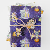 かわいいハロウィンの仮装の動物のおやつ ラッピングペーパーシート (インサイチュ)