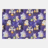 かわいいハロウィンの仮装の動物のおやつ ラッピングペーパーシート (正面)