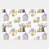 かわいいハロウィンの仮装の動物のおやつ ラッピングペーパーシート (正面)