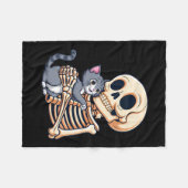 かわいいハロウィンの仮装スカル フリースブランケット (正面(横))