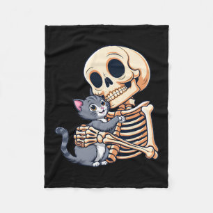 かわいいハロウィンの仮装スカル フリースブランケット
